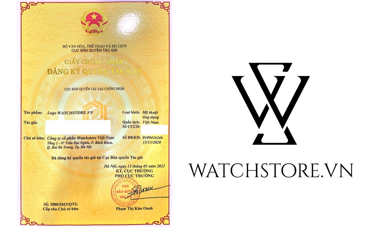 Giấy chứng nhận bản quyền logo WatchStore