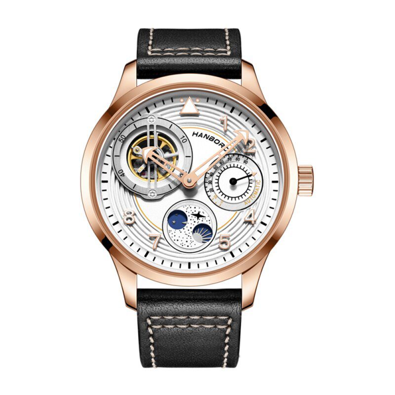 Top 16 những mẫu đồng hồ nam dây da đẹp mới lịch lãm 2024 5 Hanboro HBR-8824-2
