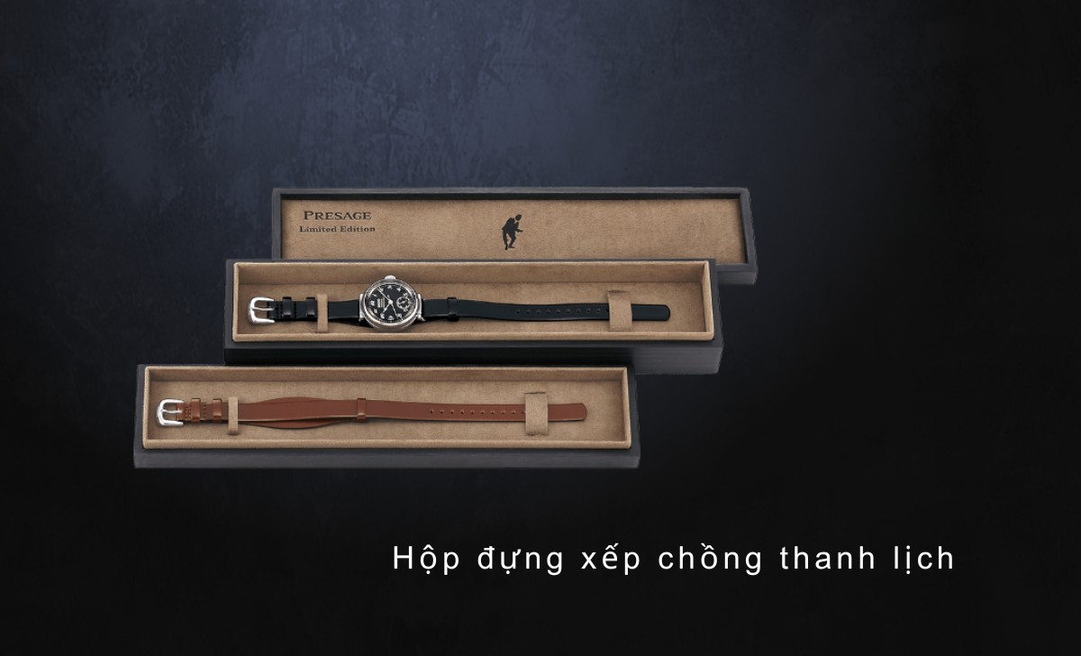 Seiko x Porter Classic hợp tác tân trang mẫu đồng hồ mới Presage Laurel Limited 5 hộp đựng xếp chồng thanh lịch