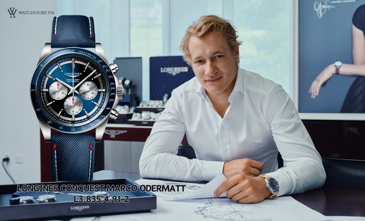 Danh sách 11 mẫu đồng hồ Longines mới nhất phát hành 2024 9 Longines Conquest Marco Odermatt L3.835.4.91.2