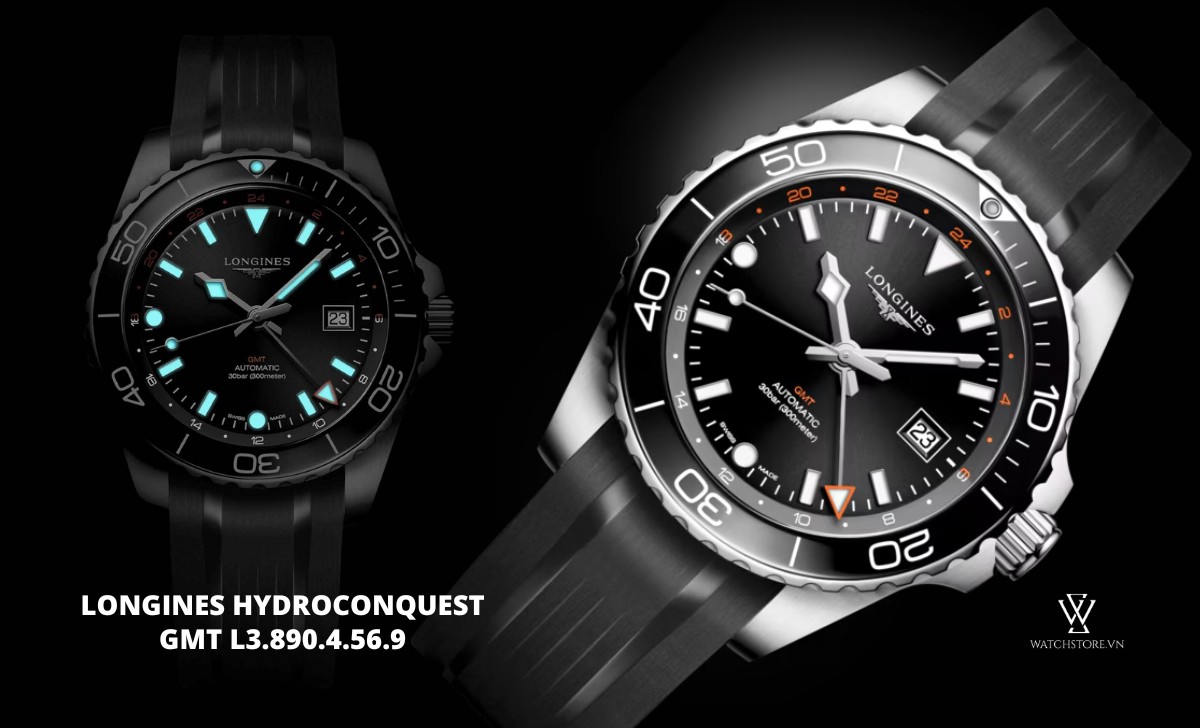 Danh sách 11 mẫu đồng hồ Longines mới nhất phát hành 2024 3 Longines HydroConquest GMT L3.890.4.56.9