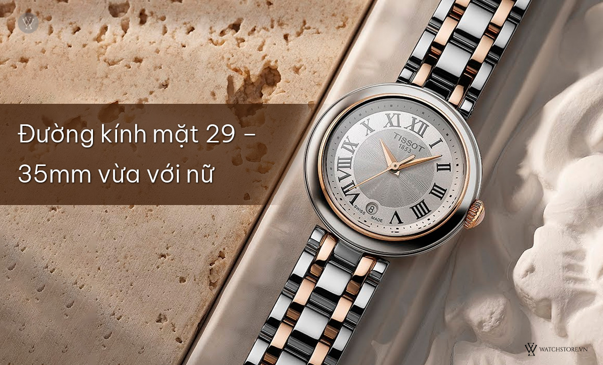 Top 5 mẫu đồng hồ Tissot nữ đẹp nhất hiện nay năm 2024 2 mat 19 25mm vua voi nu