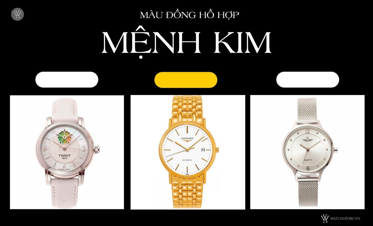 Mệnh Kim nào mạnh nhất? Các màu đồng hồ hợp mệnh Kim 2 màu đồng hồ hợp mệnh Kim