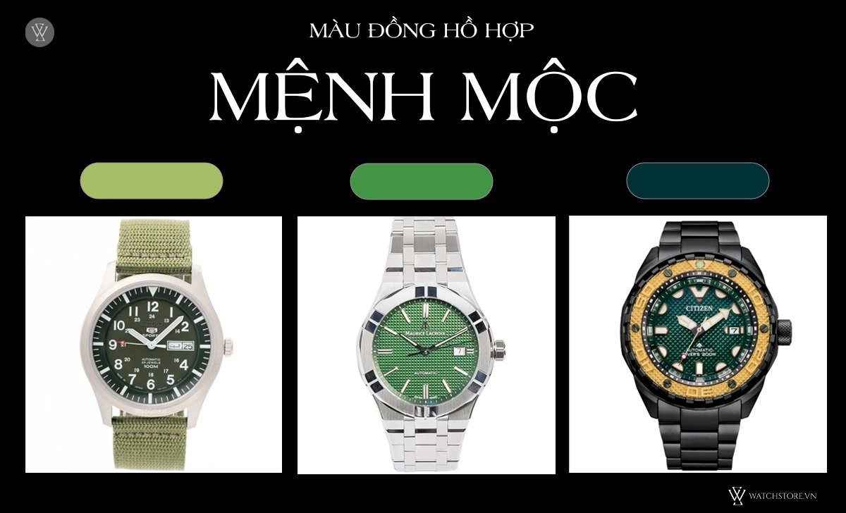 Mệnh Mộc nào mạnh nhất? Chọn màu đồng hồ hợp mệnh Mộc 2 màu đồng hồ hợp mệnh Mộc