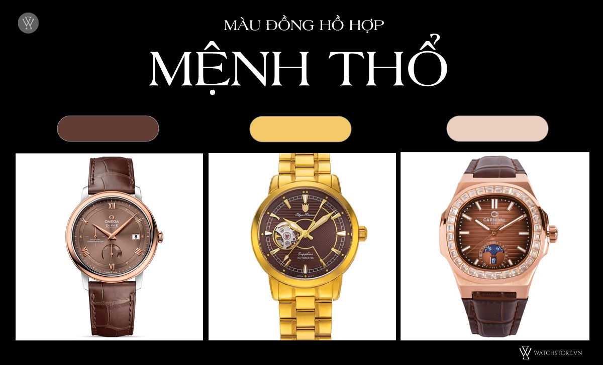 Mệnh Thổ nào mạnh nhất? Đồng hồ màu gì hợp mệnh Thổ? 2 Màu đồng hồ hợp mệnh Thổ