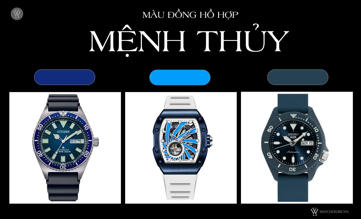 Mệnh Thủy nào mạnh nhất? Người mệnh Thủy hợp đồng hồ màu gì? 2 Màu đồng hồ hợp mệnh Thủy