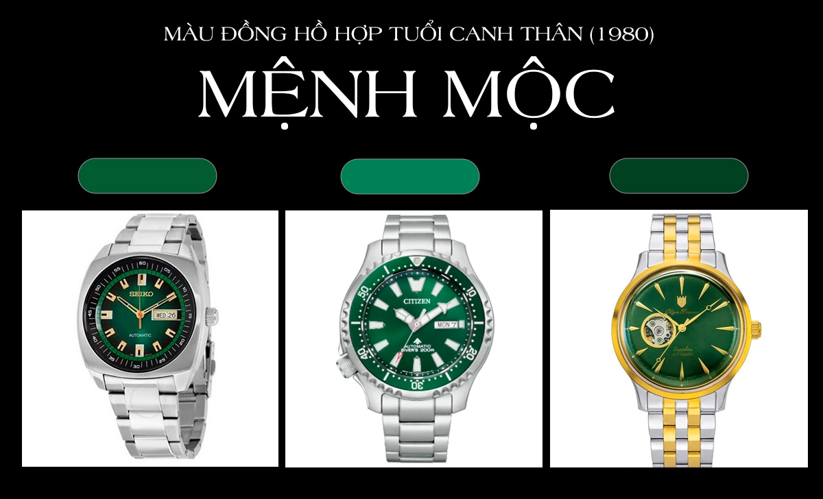 Tuổi Thân nên đeo đồng hồ màu gì tốt? 50 mẫu hợp mệnh 3 màu đồng hồ hợp tuổi Canh Thân