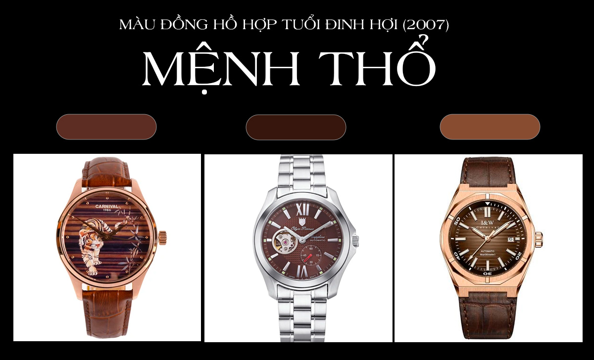 Tuổi Hợi đeo đồng hồ màu gì hợp mệnh? 40 mẫu nên chọn 5 màu đồng hồ hợp tuổi Đinh Hợi