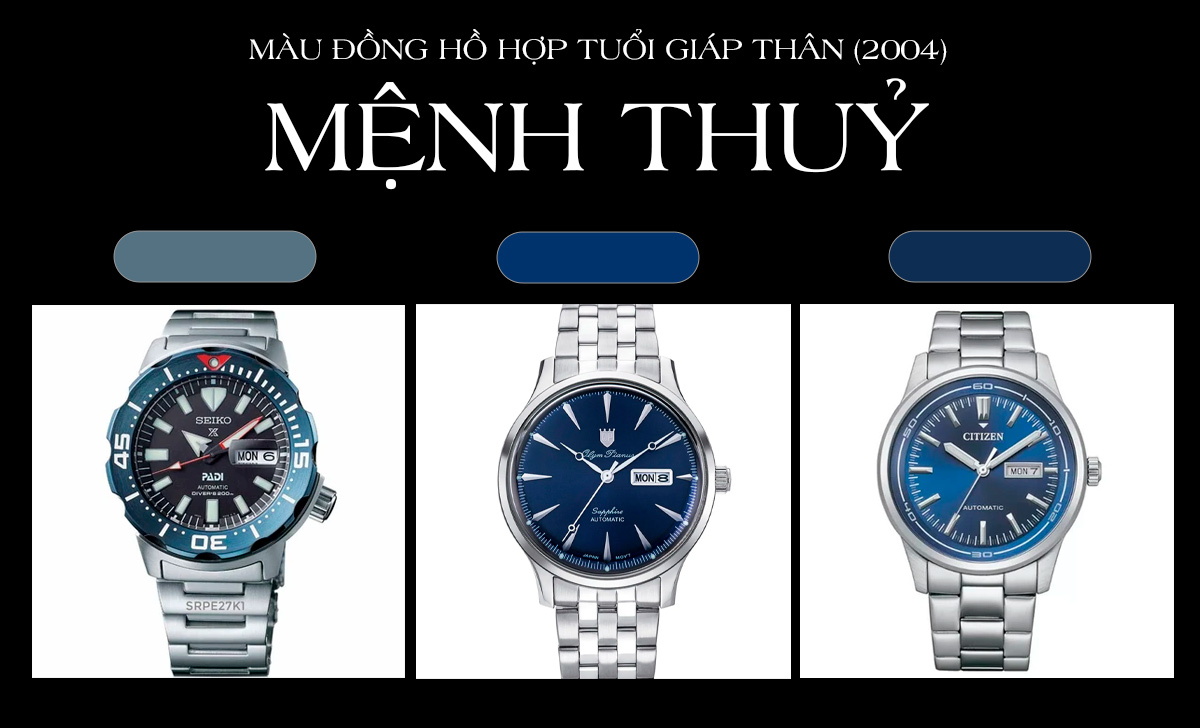 Tuổi Thân nên đeo đồng hồ màu gì tốt? 50 mẫu hợp mệnh 5 màu đồng hồ hợp tuổi Giáp Thân