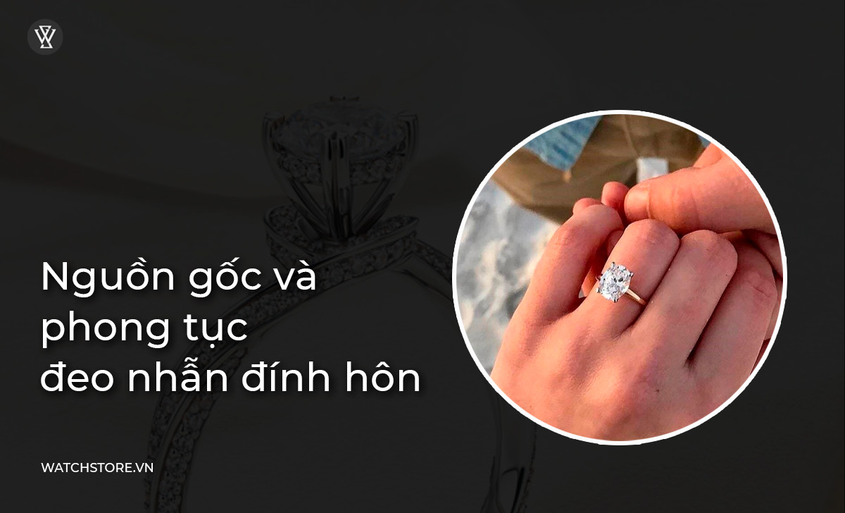 Nhẫn cầu hôn đeo ngón nào đúng? Kết hợp đồng hồ gì đẹp? 2 Nguồn gốc đeo nhẫn đính hôn