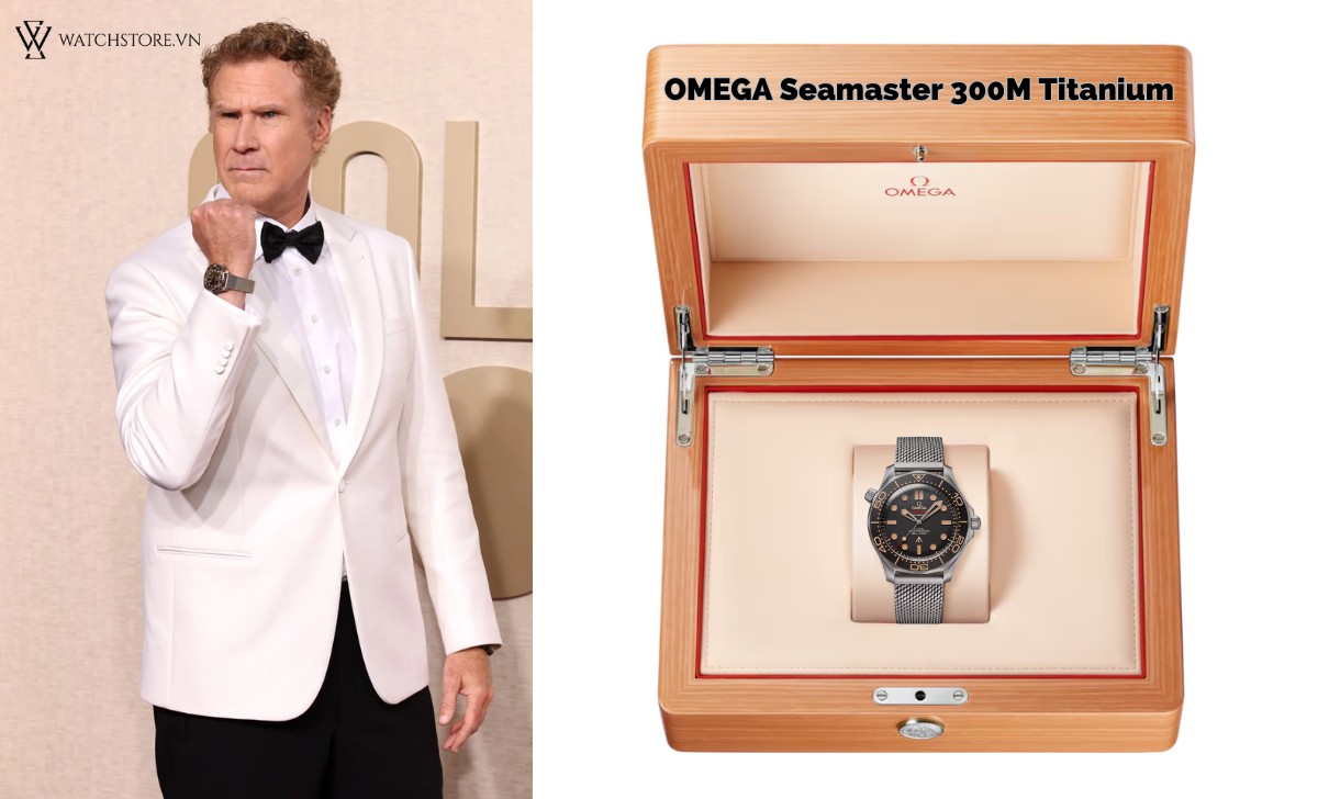8 chiếc đồng hồ OMEGA tuyệt đẹp xuất hiện tại Quả cầu vàng 2024 4 OMEGA Seamaster Diver 300M Titanium Will Ferrell