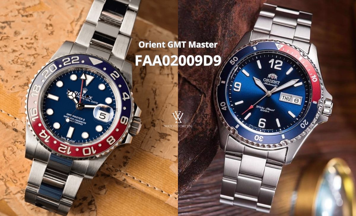 11 mẫu đồng hồ Orient tiểu Rolex đẹp dưới 10 triệu nên mua 7 Orient GMT Master II FAA02009D9
