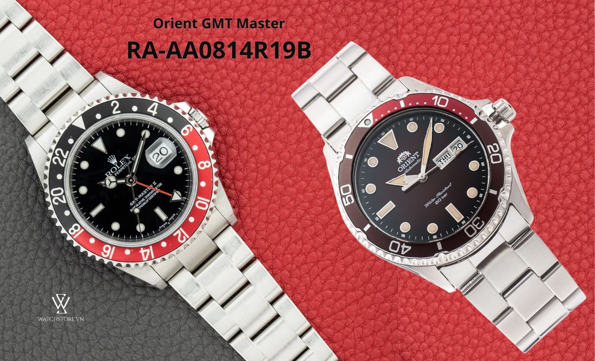 11 mẫu đồng hồ Orient tiểu Rolex đẹp dưới 10 triệu nên mua 6 Orient GMT Master RA-AA0814R19B