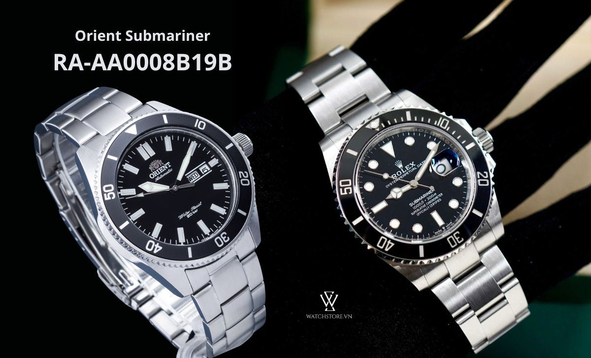 11 mẫu đồng hồ Orient tiểu Rolex đẹp dưới 10 triệu nên mua 2 Orient Submariner RA-AA0008B19B