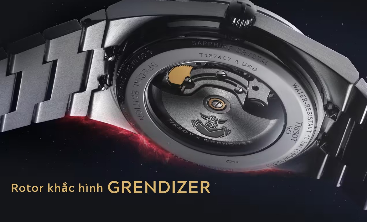 Tissot PRX UFO Robot Grendizer 2024: Tôn vinh anime và manga Nhật Bản 4 Rotor khắc hình Grendizer