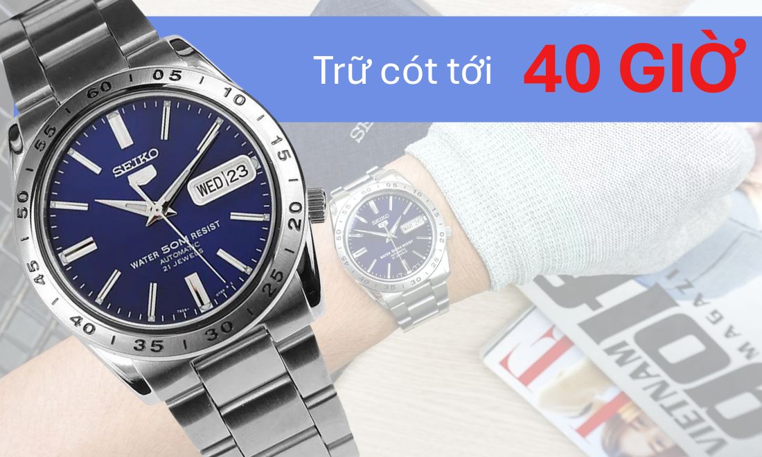 seiko SNKD99K1 trữ cót lên tới 40 tiếng