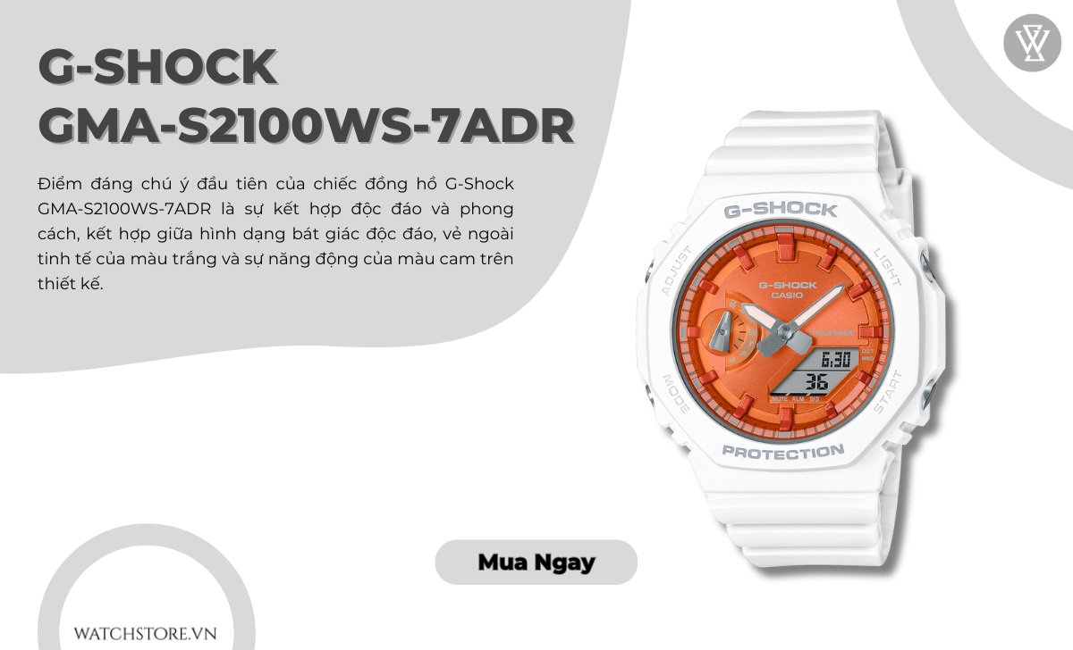 than so hoc so 3 nen deo dong ho mau gi g shock gma s2100ws 7adr