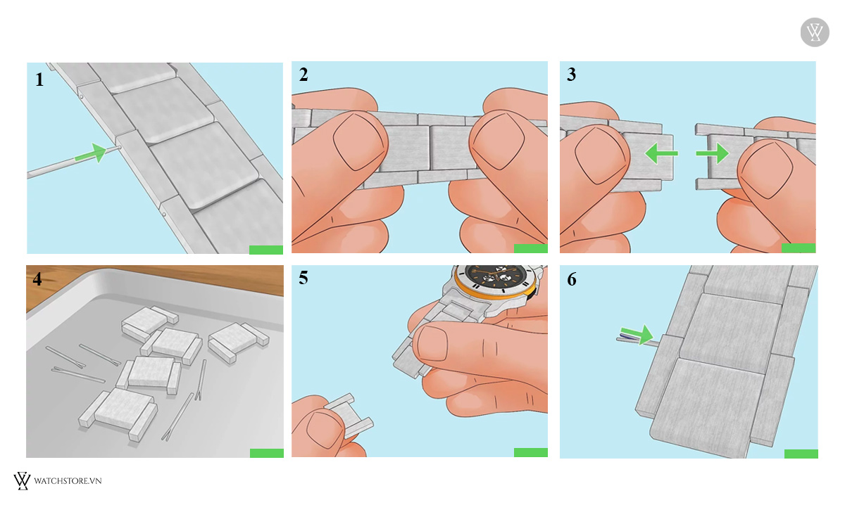 tháo mắt liên kết nhanh đồng hồ