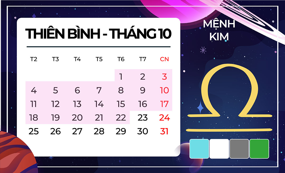 Sinh tháng 10 hợp màu gì? Gợi ý mẫu đồng hồ may mắn phát lộc 2 Thiên Bình tháng 10 hợp màu gì
