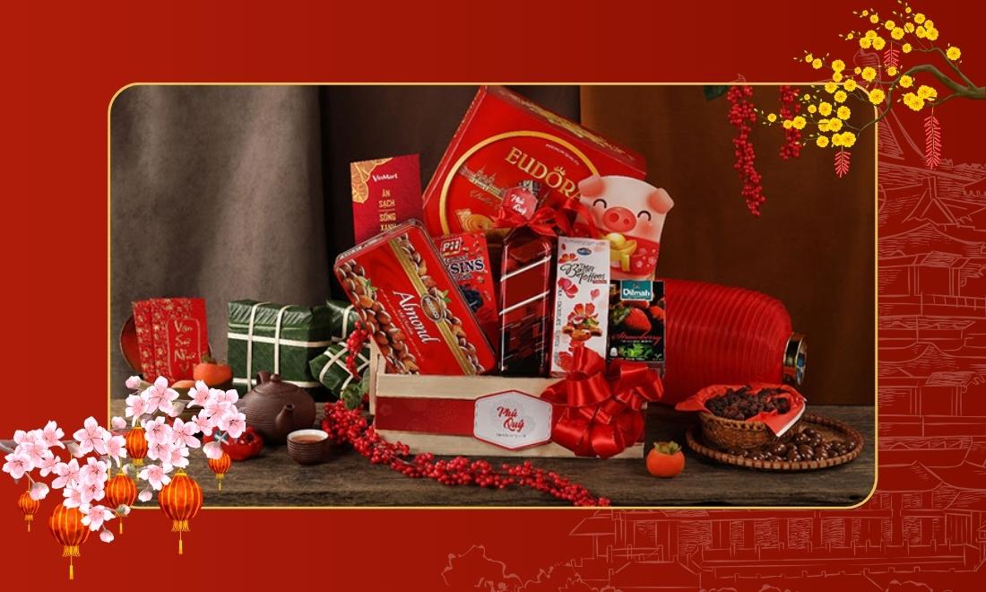 Gợi ý 15+ món quà Tết 2026 ý nghĩa & sang trọng cho mọi đối tượng 2 Giỏ quà tết