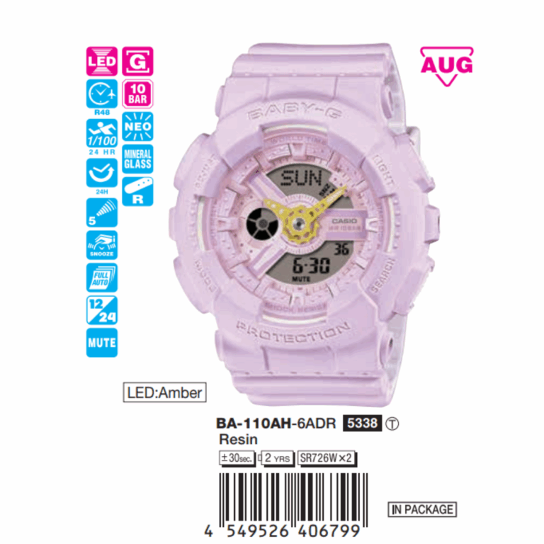Casio 43.4mm Nữ BA-110AH-6ADR