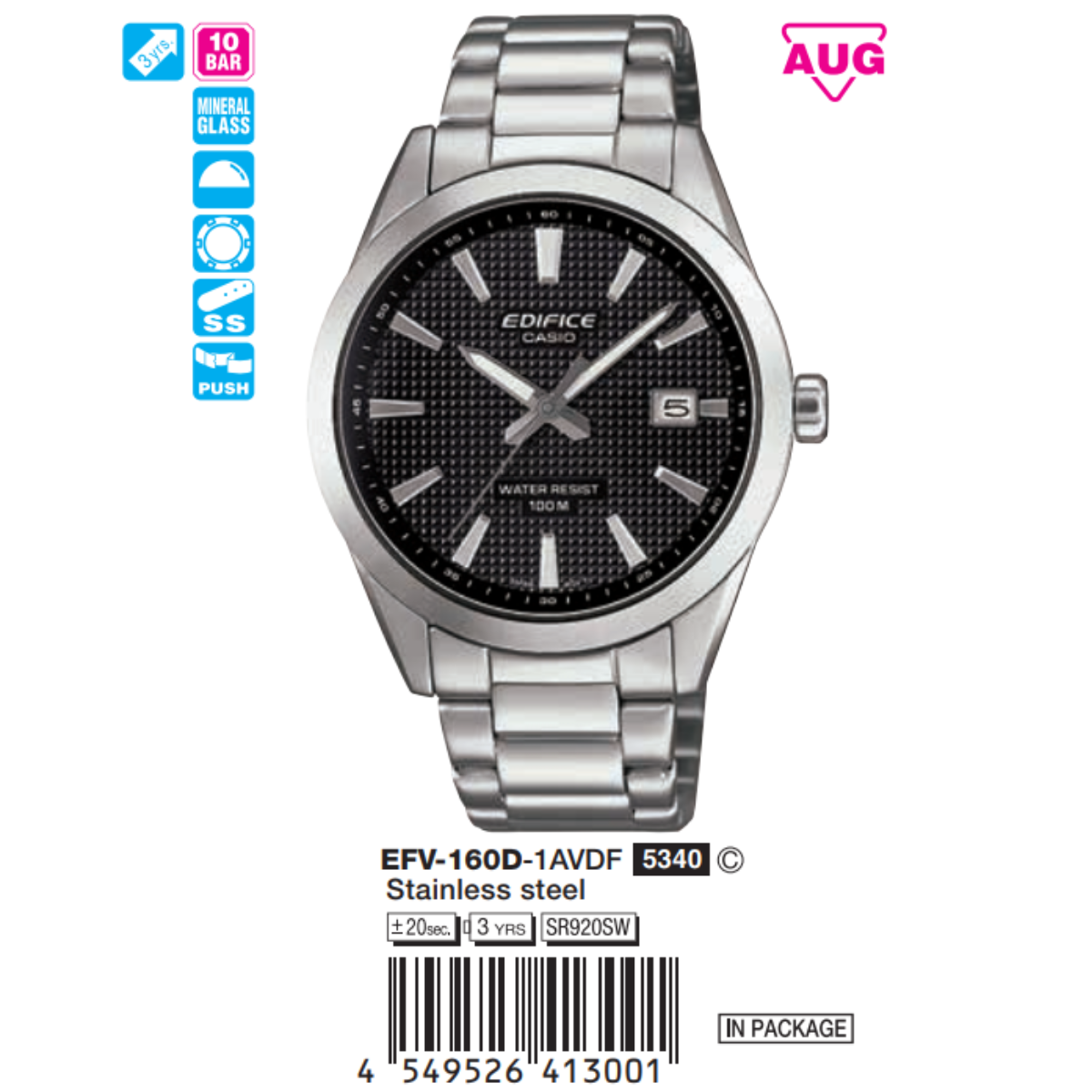 Casio 40mm Nam EFV-160D-1AVDF