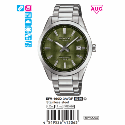 Đồng hồ Casio 40mm Nam EFV-160D-3AVDF chính hãng Ảnh sản phẩm Casio 40mm Nam EFV-160D-3AVDF
