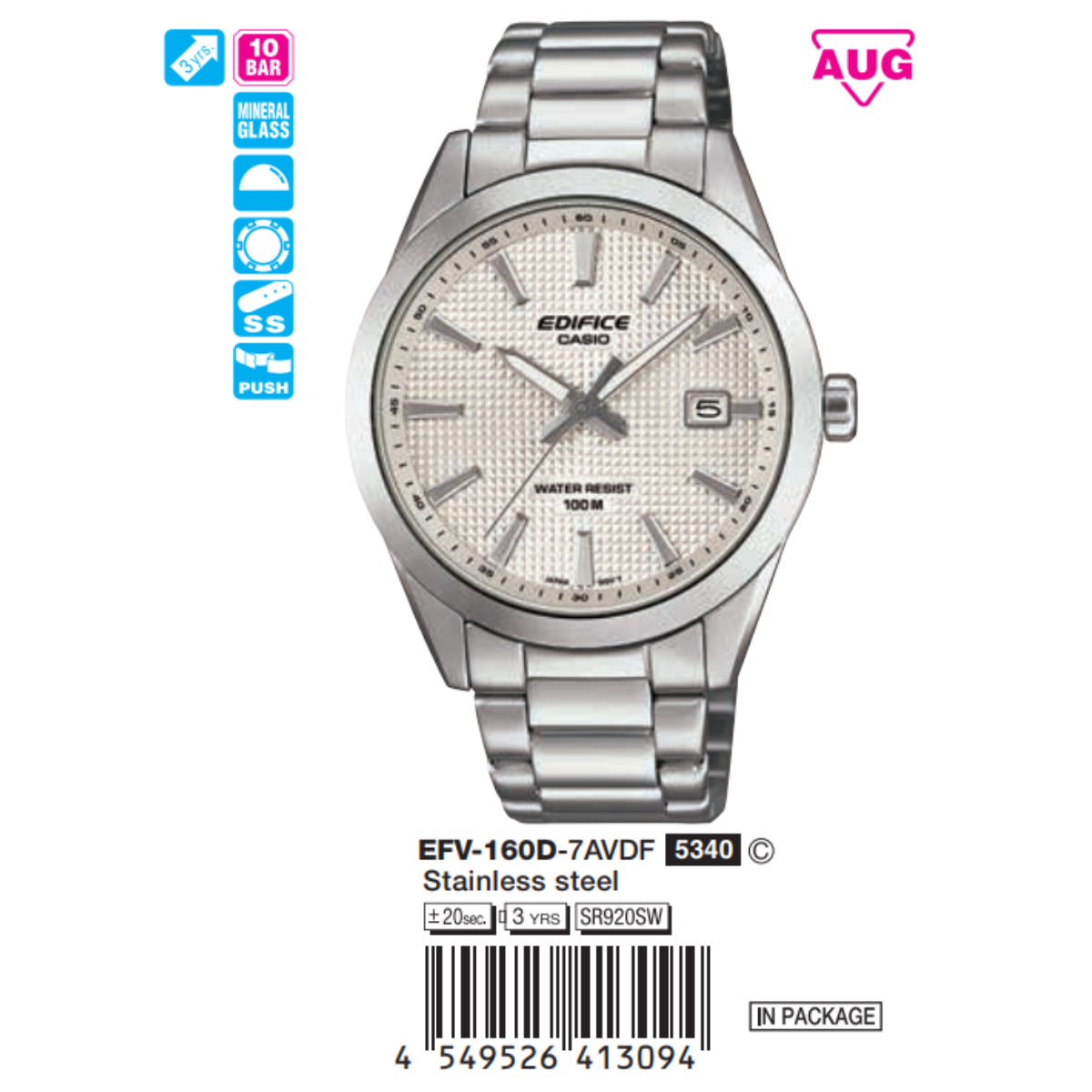 Casio 40mm Nam EFV-160D-7AVDF
