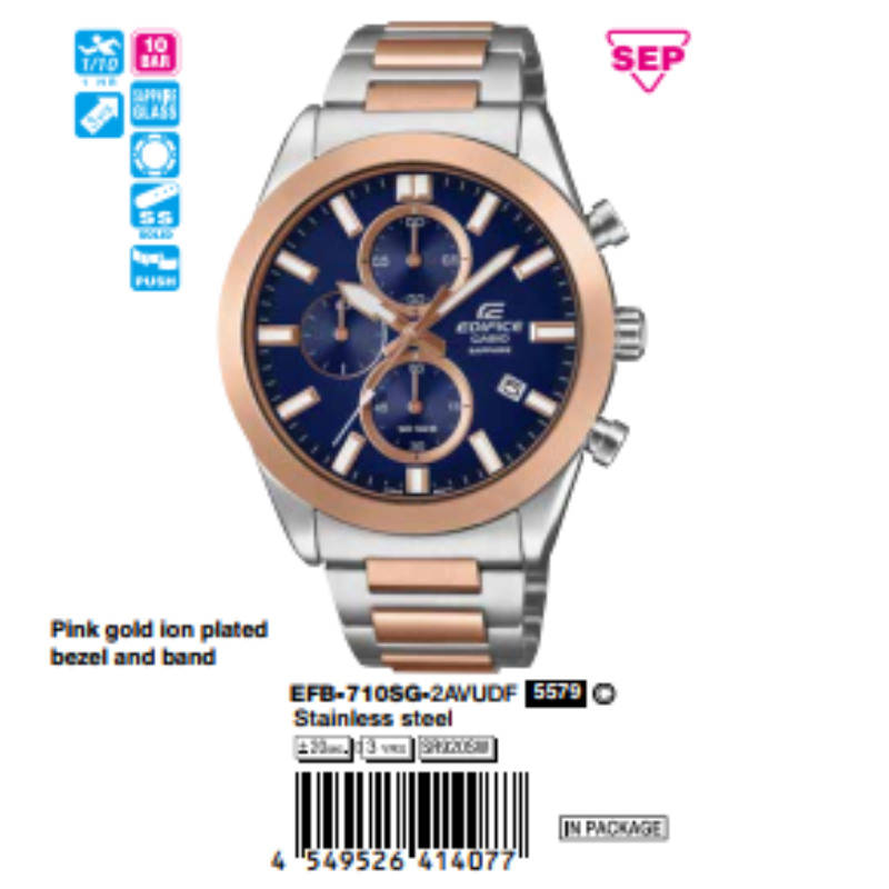 CASIO EDIFICE 41mm Nam EFB-710SG-2AVUDF