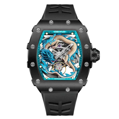 Đồng hồ Oblvlo 42mm Nam XM-DRAGON-BLBR chính hãng Ảnh sản phẩm Oblvlo 42mm Nam XM-DRAGON-BLBR