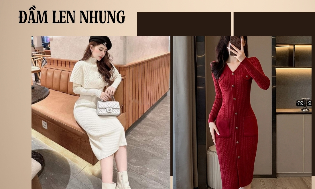 Đầm len đi đám cưới nhà hàng chưa bao giờ ngừng hot