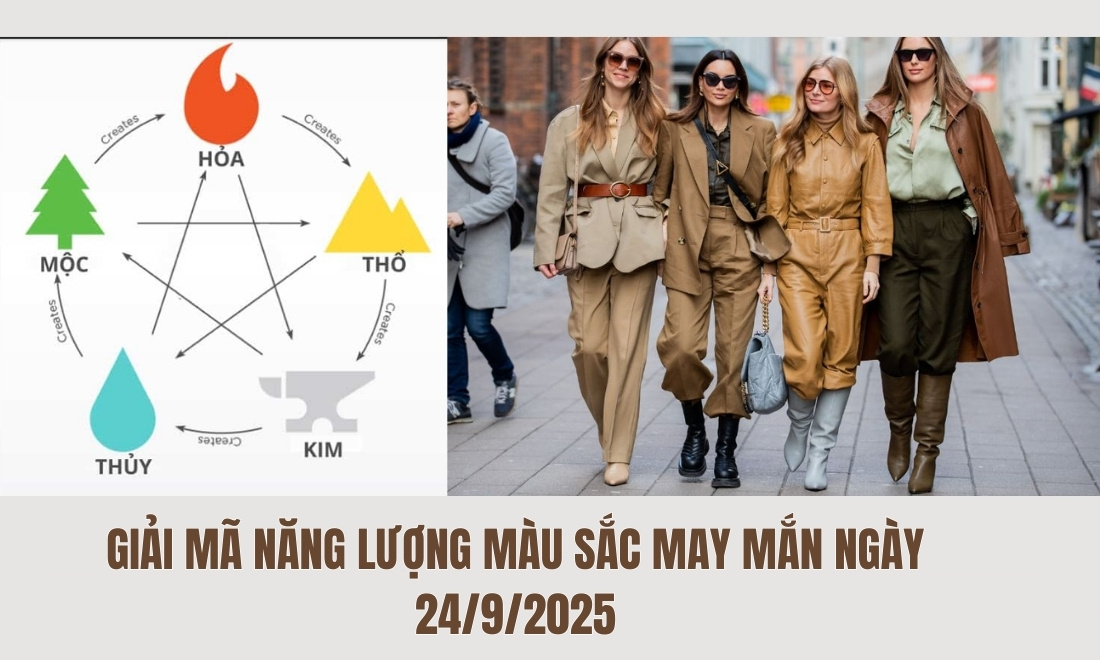 Giải mã năng lượng màu sắc may mắn ngày 24/9/2025