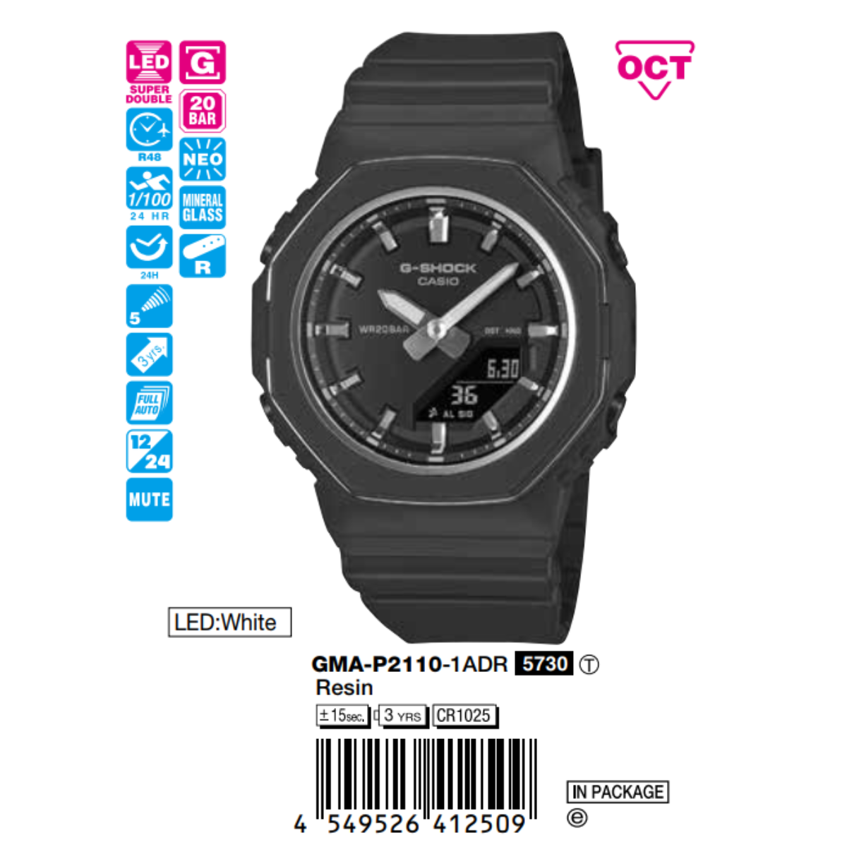 Casio 46mm Nam GMA-P2110-1ADR