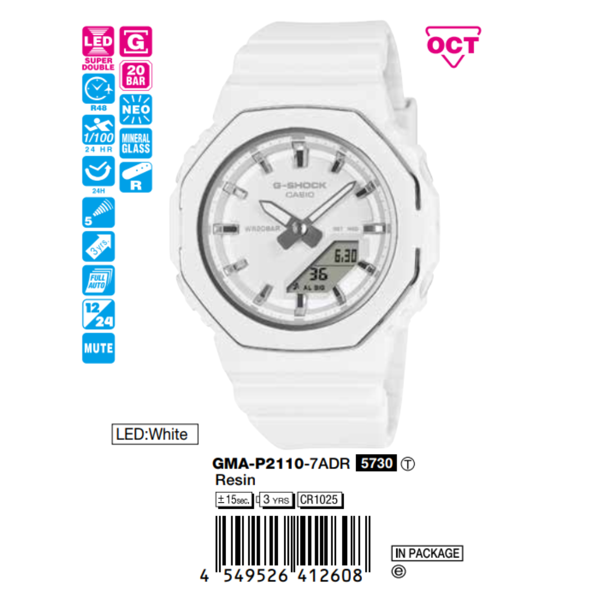 Casio 46mm Unisex GMA-P2110-7ADR