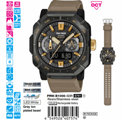 Đồng hồ Casio 49.6mm Nam PRW-B1000-5DR chính hãng Ảnh sản phẩm Casio 49.6mm Nam PRW-B1000-5DR
