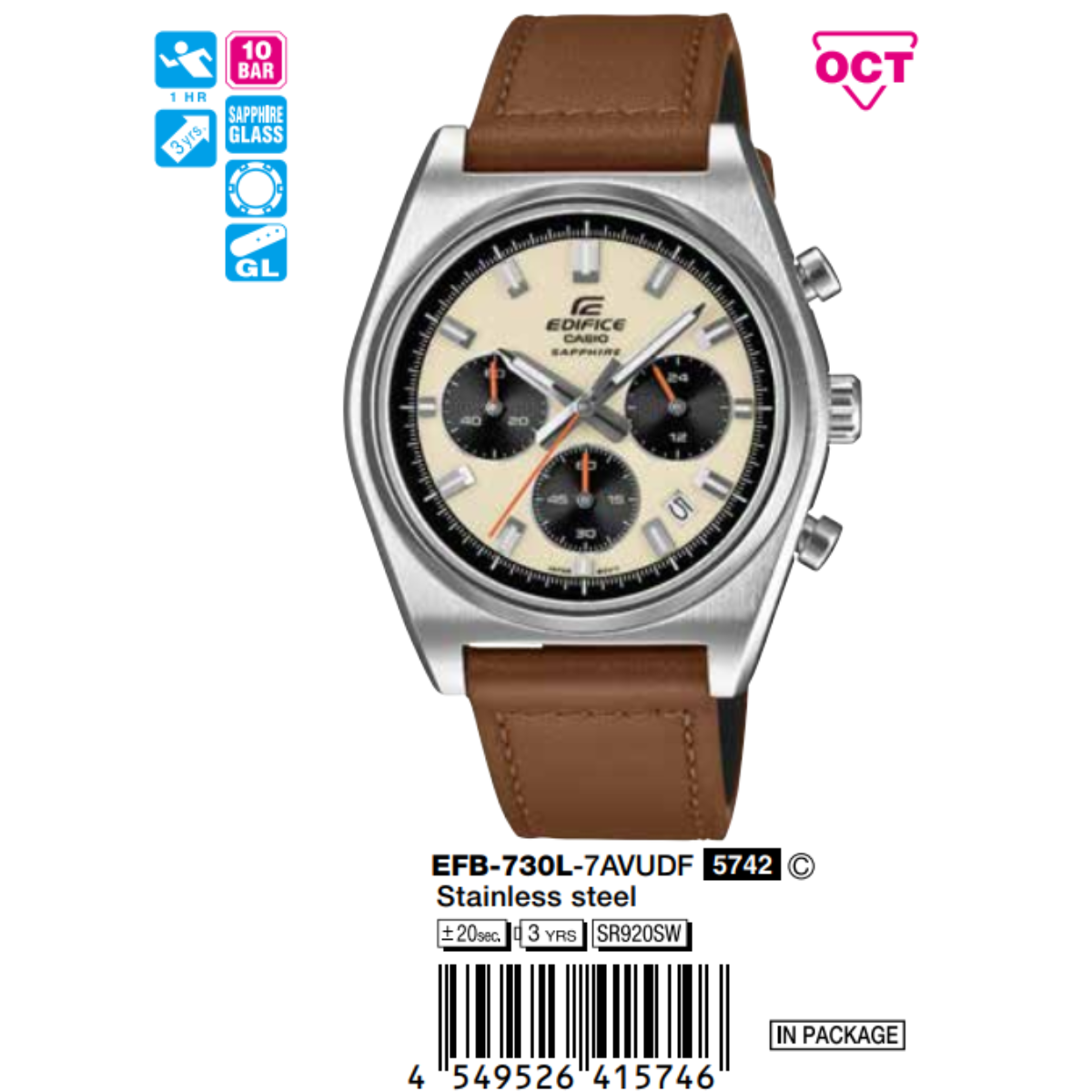 Casio 40mm Nam EFB-730L-7AVUDF