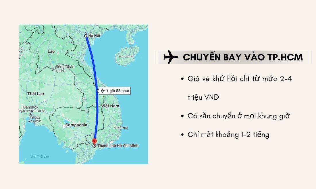 Cẩm nang du lịch Sài Gòn - Lịch trình chi tiết cho người mới đến lần đầu 2 Máy bay nội địa khai thác đường bay thẳng đến TP.HCM