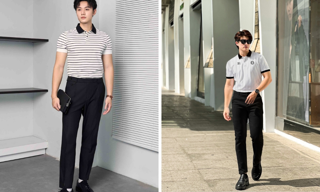 Đi đám cưới mặc gì? 20+ Gợi ý Phối đồ HIỆN ĐẠI, SANG TRỌNG cho NAM và NỮ 6 Phối đồ dự lễ cưới cùng áo polo và quần kaki trưởng thành, lịch lãm