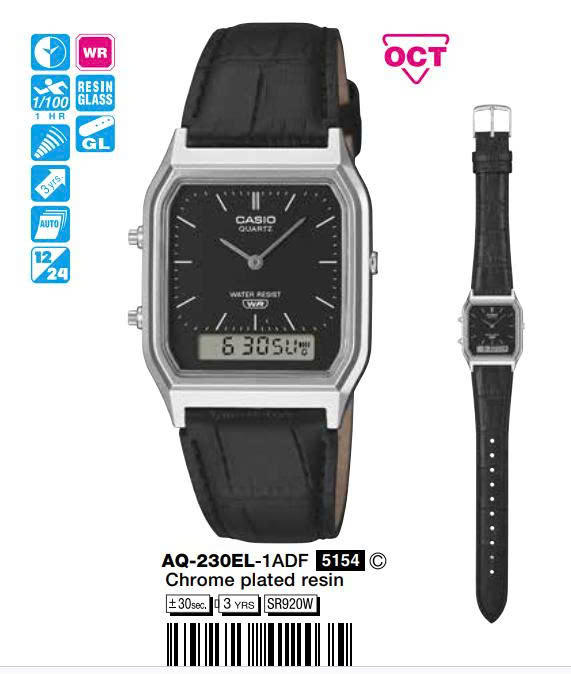 Casio 38.8mm Unisex AQ-230EL-1ADF