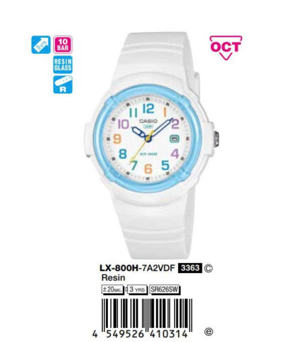 Đồng hồ Casio 40mm Nữ LX-800H-7A2VDF chính hãng Ảnh sản phẩm Casio 40mm Nữ LX-800H-7A2VDF