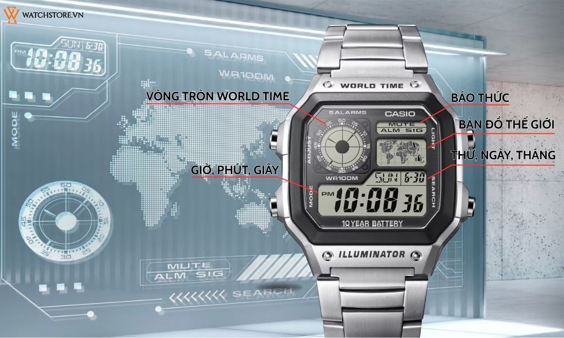 Hiểu trọn mọi tính năng Casio AE1200 từ A – Z trong 5 phút 1 Thiết kế của Casio AE1200