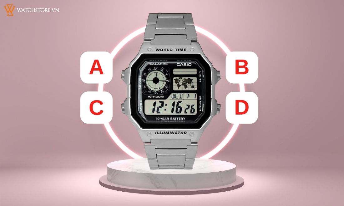Hiểu trọn mọi tính năng Casio AE1200 từ A – Z trong 5 phút 2 Các nút chức năng