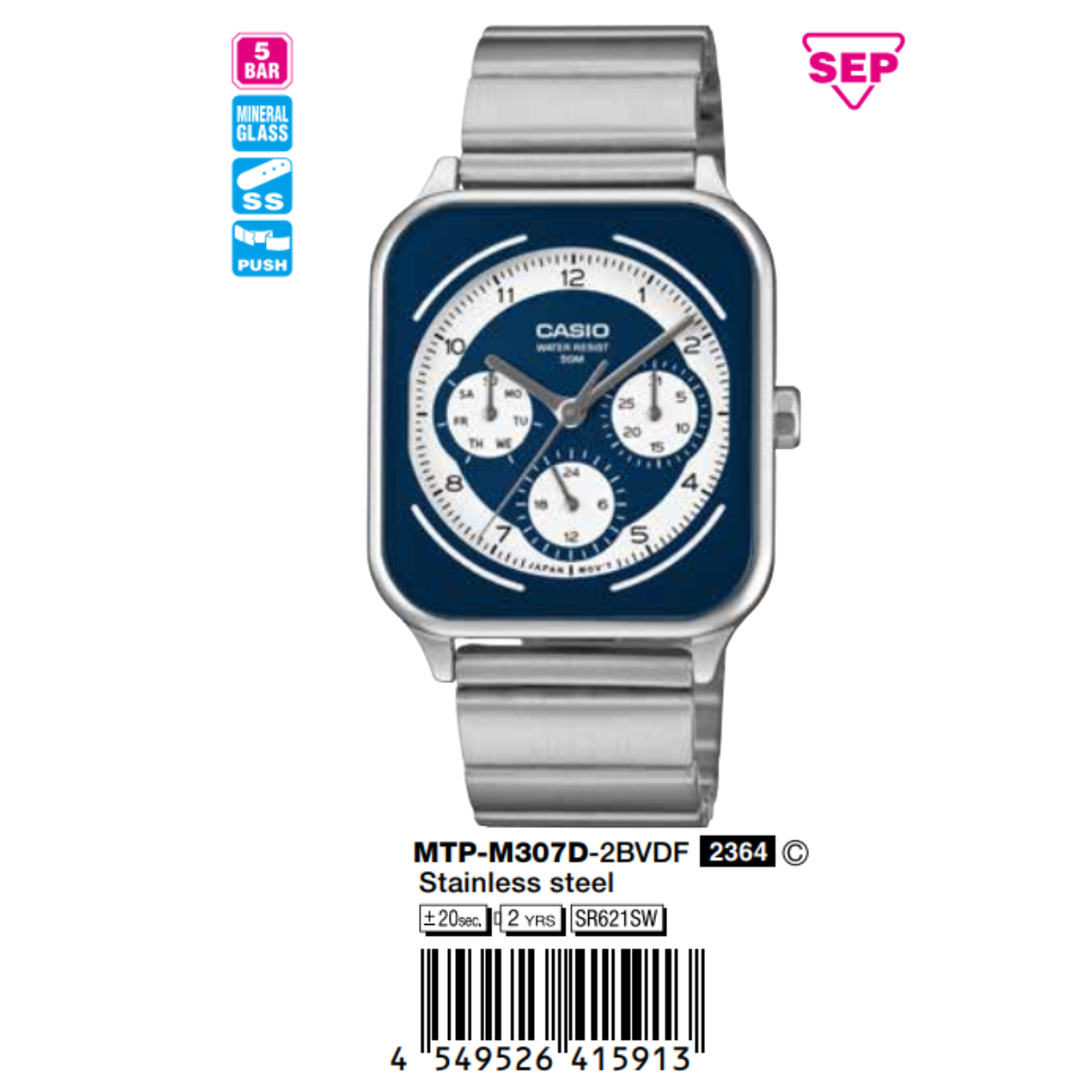 Casio Nam MTP-M307D-2BVDF