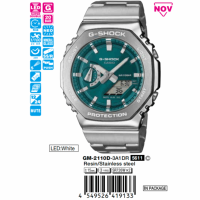 Ảnh sản phẩm Casio 49.3 x 44.4 mm Nam GM-2110D-3A1DR