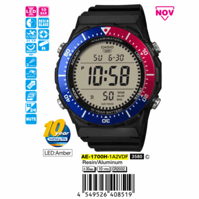 Ảnh sản phẩm Casio 54.9mm x 47.3mm Nam AE-1700H-1A2VDF