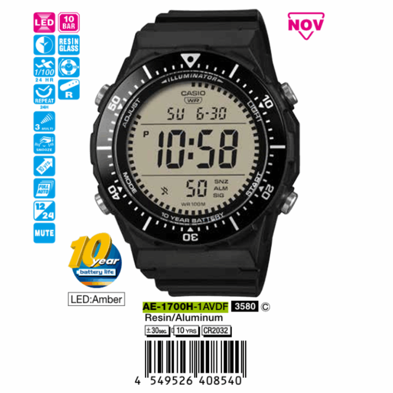 Casio 54.9mm x 47.3mm Nam AE-1700H-1AVDF